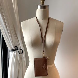 Michael Kors New leather coin wallet with Lanyard
